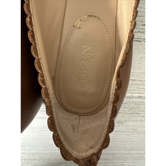Ralph Lauren Glennie Flats Polo Tan Super Soft Leather Size 10B - Picture 11 of 13